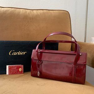 Cartier Bordeaux Embossed Handbag